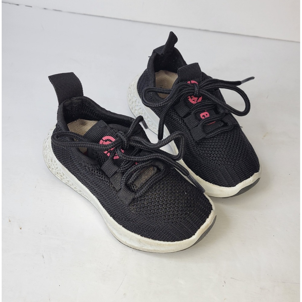 Ecko Red Infant Sneakers Black Pink Knit Athletic Lace Up Shoes Low Top
